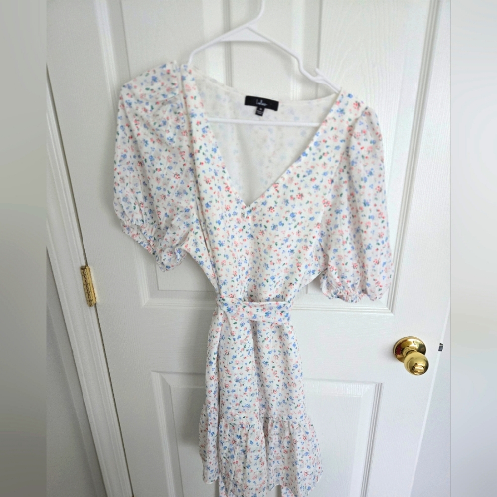 White floral summer dress, medium